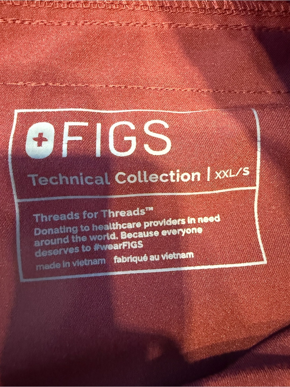 FIGS Kade Cargo Scrub Trousers in Burgundy with Gray Tie XXL short - Picture 4 of 11